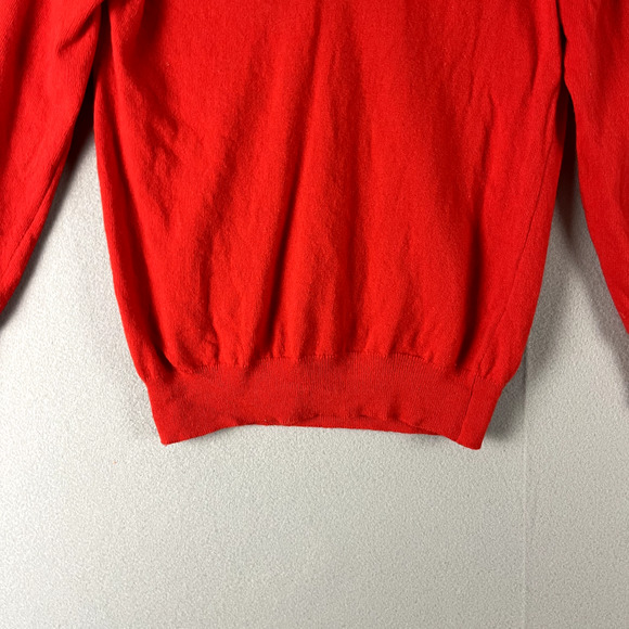Vintage Scotland Lambswool Sweater Women Medium Red Orange Scott Charters - Picture 3 of 12